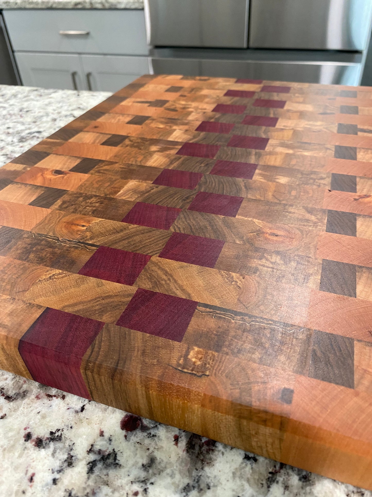 Sold - End Grain English Walnut Purple Heart Mix