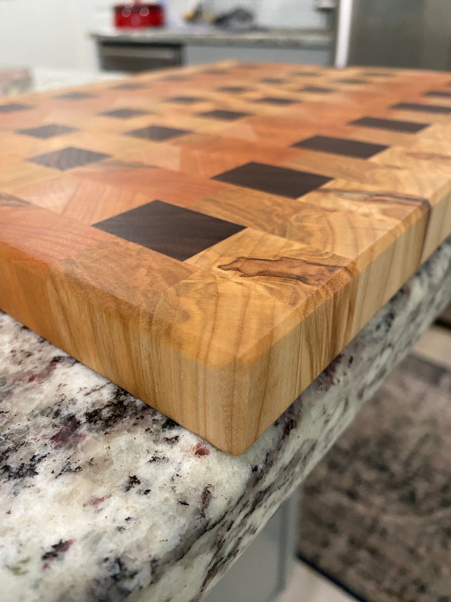 Sold -End Grain Diagonal Maple Cherry Mix
