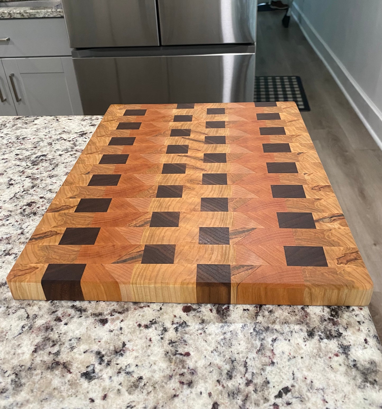 Sold -End Grain Diagonal Maple Cherry Mix