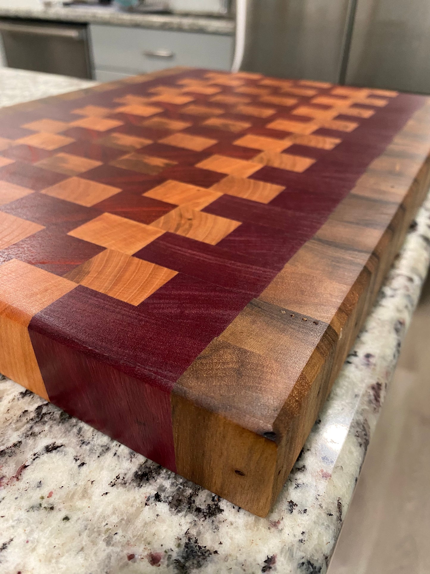 Sold - End Grain Padauk Filled, Purple Heart Surrounding