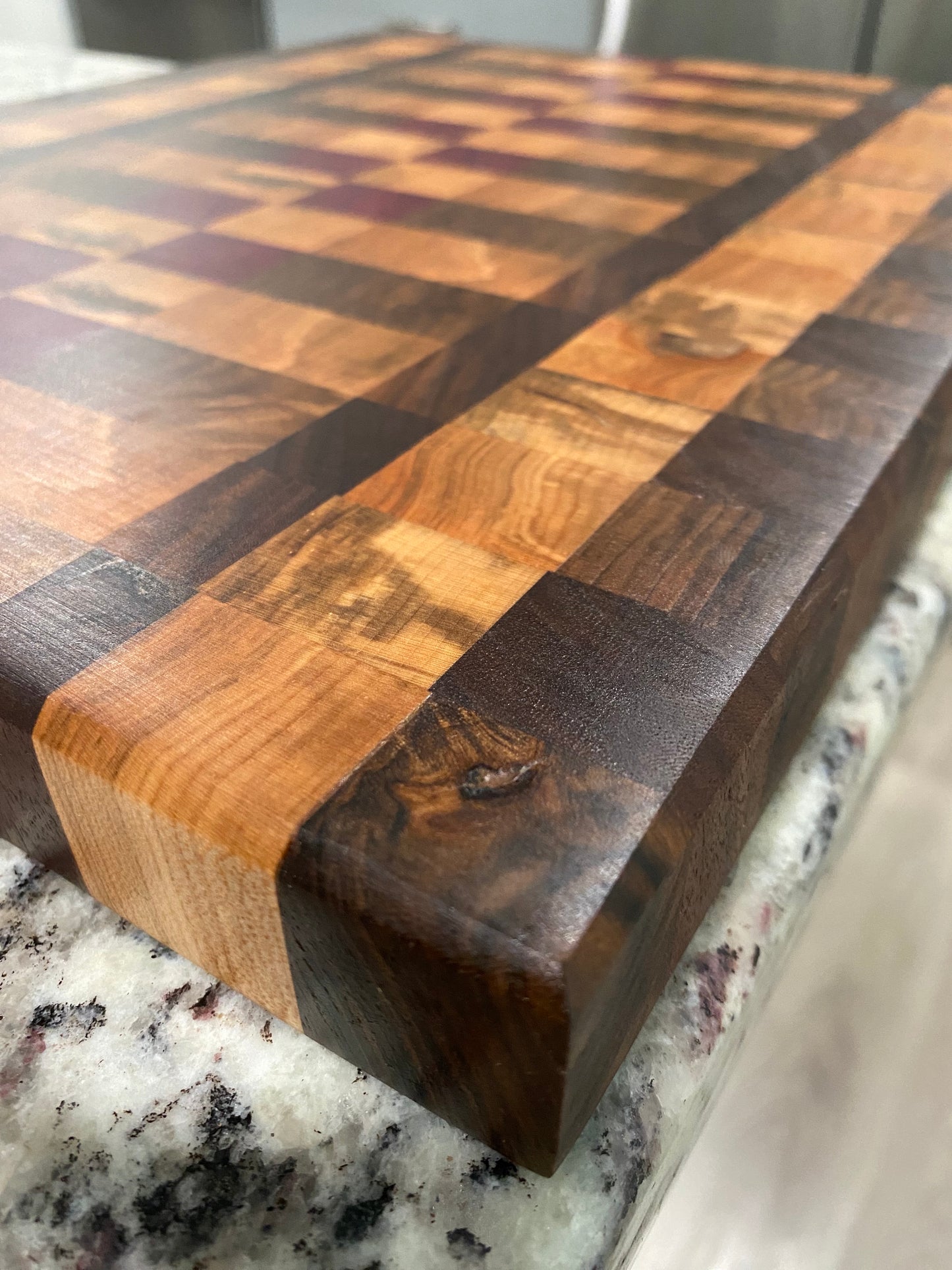 Sold - End Grain Purple Heart English and Black Walnut Mix