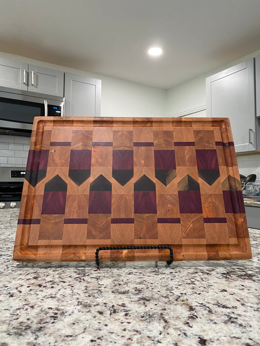 Sold - End Grain Purple Heart House w Juice Groove