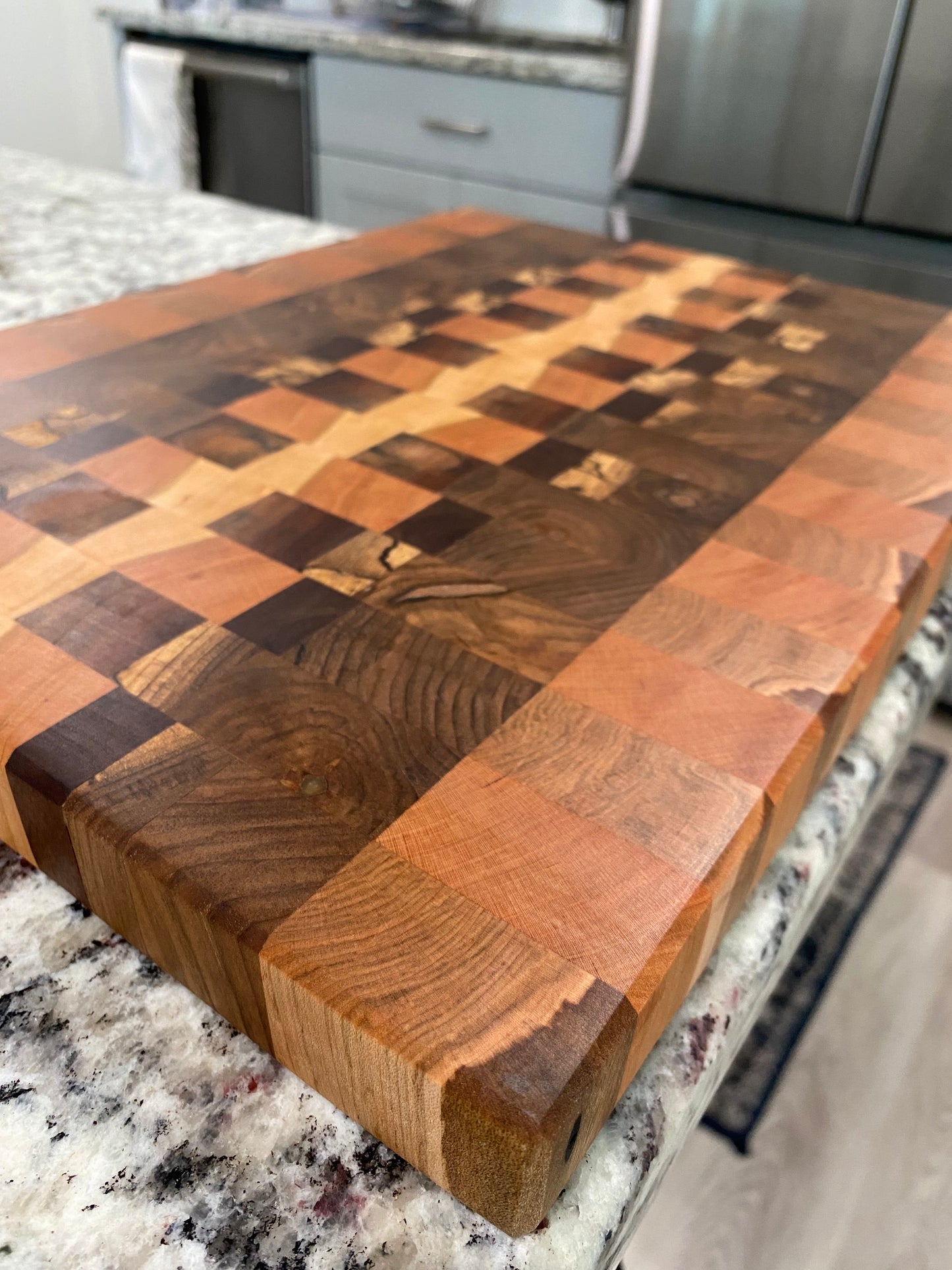 Sold - End Grain Cherry and English Walnut Offset