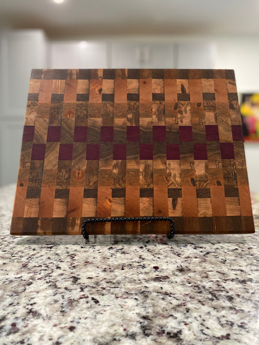 Sold - End Grain English Walnut Purple Heart Mix