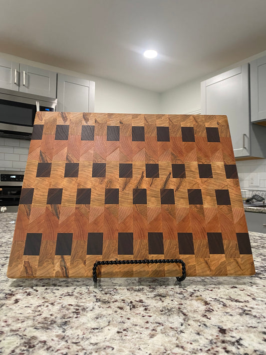 Sold -End Grain Diagonal Maple Cherry Mix