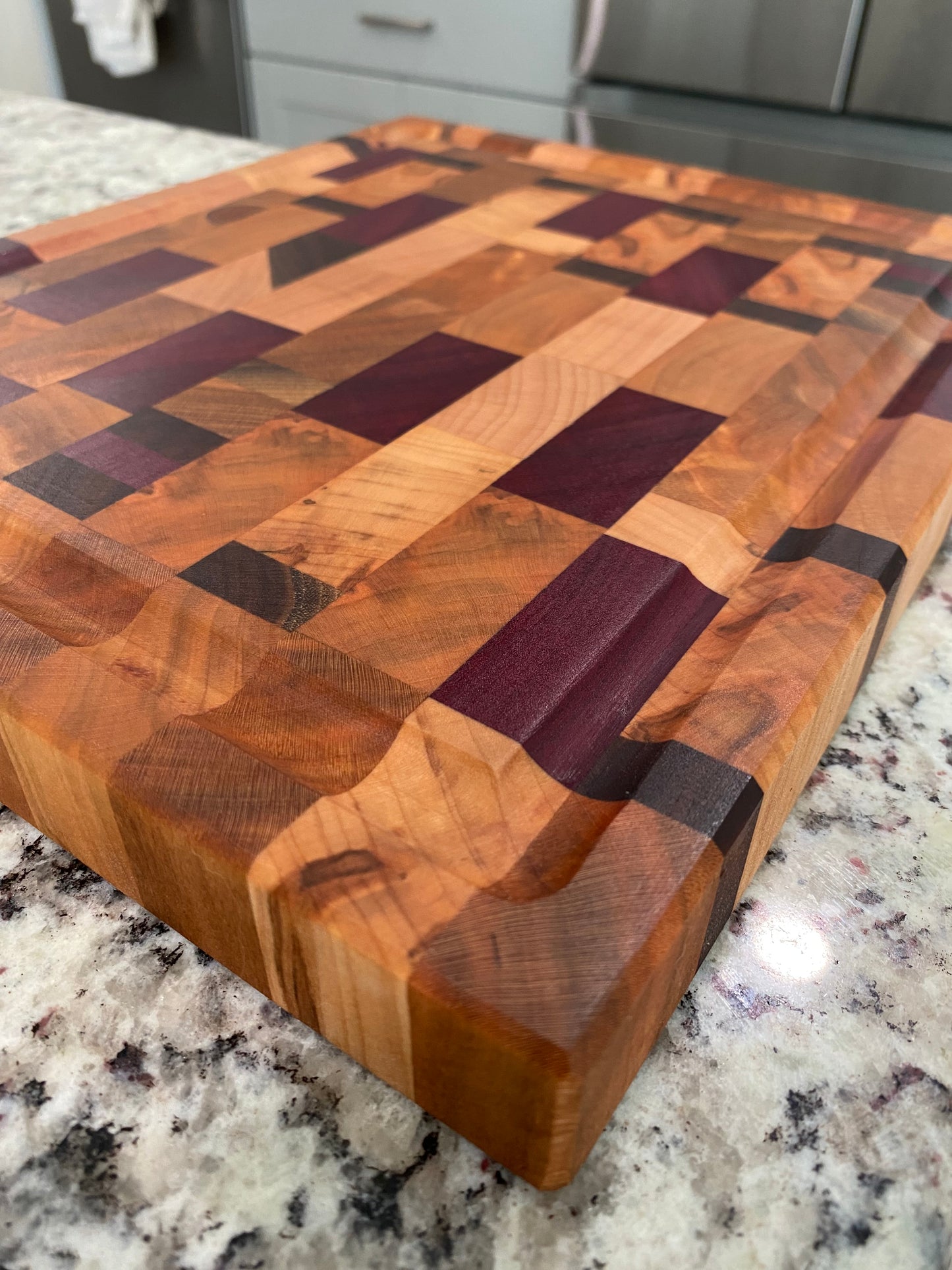 Sold - End Grain Chaotic Camo filled with Purple Heart