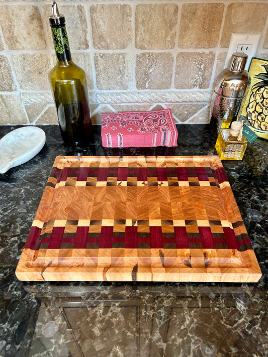 Sold - End Grain Purple Heart Cross