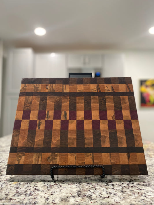 Sold - End Grain Purple Heart English and Black Walnut Mix