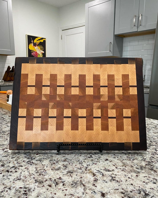 Sold - End Grain Cherry Maple, Walnut Border